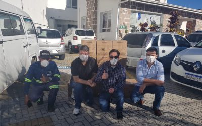 Máscaras são doadas pela Construtora Elevação ao Hospital de Clínicas